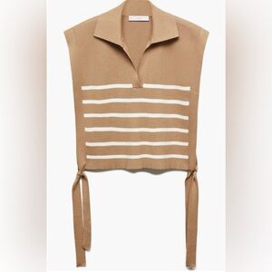 Mango Striped Tie Hem Vest Size Medium